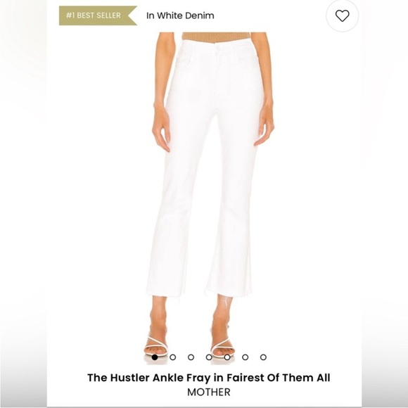 MOTHER The Hustler Ankle Fray Jeans White Size 30 - Picture 1 of 13